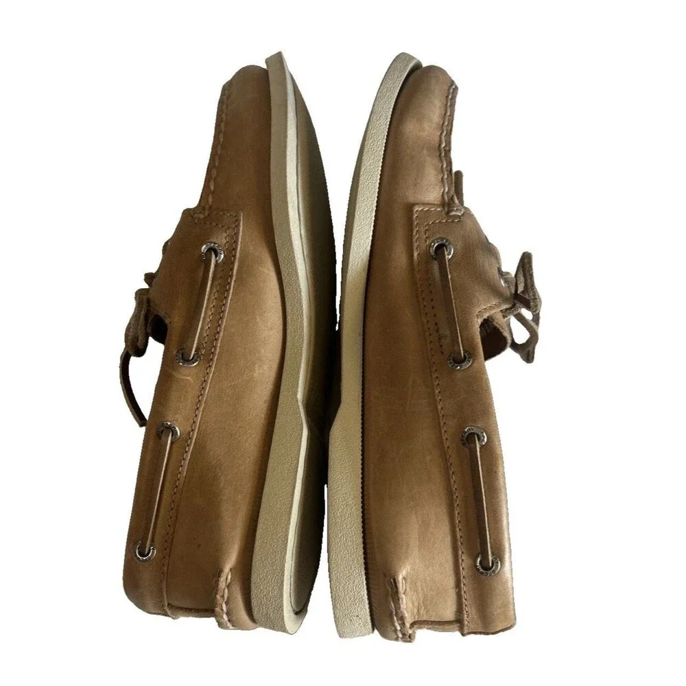 Sperry Top-Sider Men’s 8.5M  Authentic Original Tan Leather 2 Eye Boat Shoes